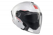 LARGE COSMO AO SOILD WHITE OPEN FACE LONG VISOR MT HELMETS
