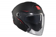 LARGE COSMO A1 MATT BLACK OPEN FACE WITH VISOR MT HELMET