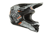 3SRS HELMET SCARZ GY/ OR XL V.22 BLACK GREY ORANGE ONEAL MX