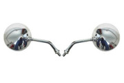 Mirrors 10mm Chrome Round Left & Right Honda Custom Short