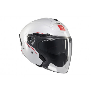 LARGE COSMO AO SOILD WHITE OPEN FACE LONG VISOR MT HELMETS