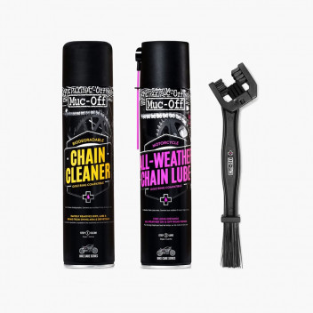 MUC OFF CHAIN CARE KIT CHAIN CLEAN ALL WEATHER LUBE + CHAIN