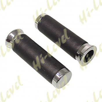 Grips Leather Black Chrome End