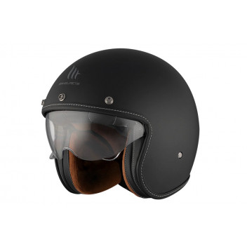 2XL LE MANS A1 MATT BLACK MT HELMETS OPEN FACE CLASSIC