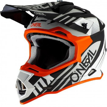2SRS HELMET SPYDE 2.0 BK/OR XL BLACK WHITE ORANGE ONEAL MX