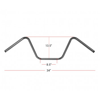 Handlebar Chrome 13"Rise Wide