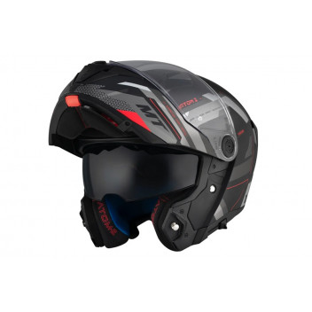 LARGE ATOM 2 BAST D5 BLACK/GY FLIP UP MT HELMETS