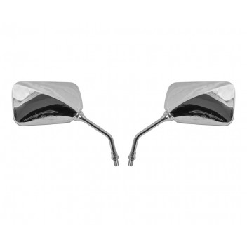 Mirrors 10mm Chrome Rectangle Left & Right Honda Style