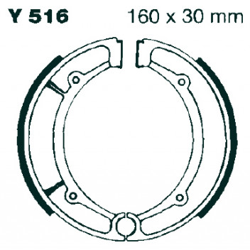 EBC GROOVED BRAKE SHOE SET (5)