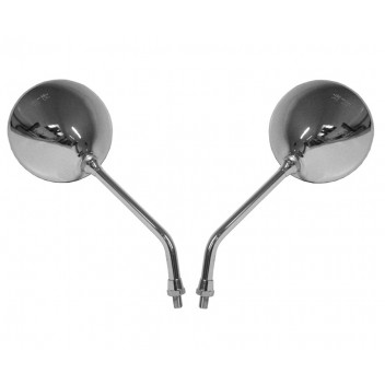 Mirrors 10mm Chrome Round  Honda Custom Only