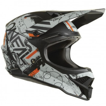 3SRS HELMET SCARZ GY/ OR XL V.22 BLACK GREY ORANGE ONEAL MX