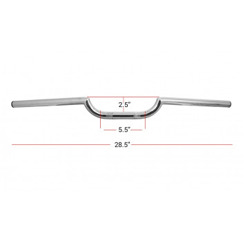 Handlebar 7/8" Chrome 2.5" Rise with a slight drop