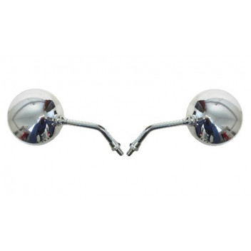 Mirrors 10mm Chrome Round Left & Right Honda Custom Short
