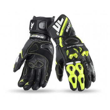 GLOVE SD-R12 RACING BK/YEL MED SUMMER LONG 70 DEGREE