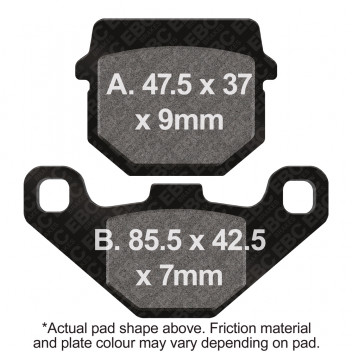 EBC SCOOTER DISC PAD SET BLACK E327